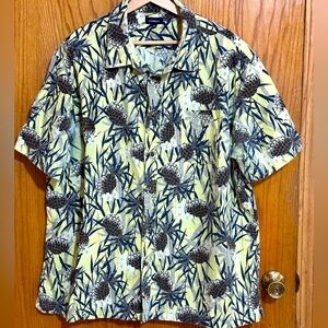Croft & Barrow men’s cotton pineapple button down shirt casual resort‎ vacay